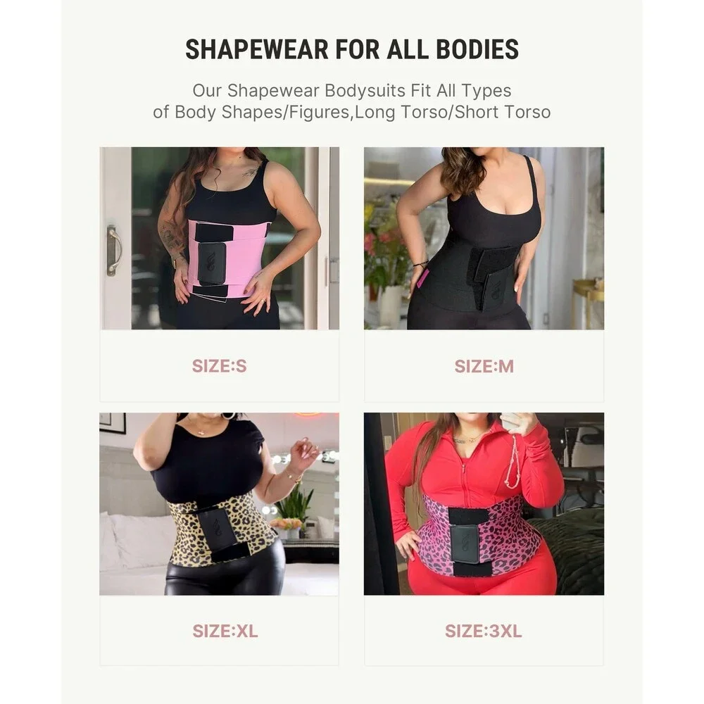FeelinGirl Women's Brown Corset Perspiring Workout Waist Trainer Trimmer Belt M